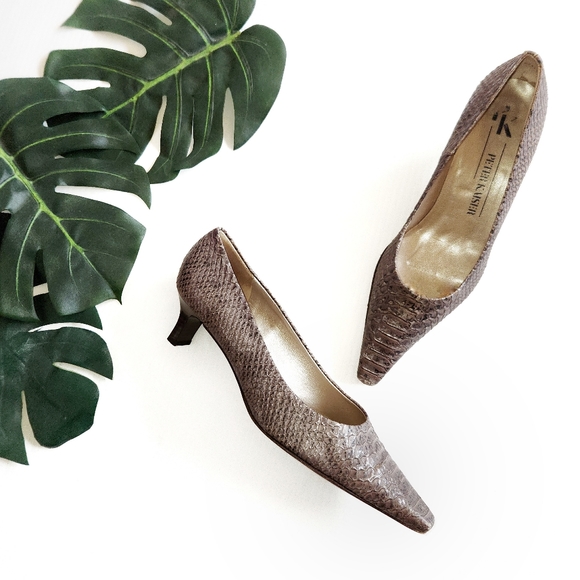 Peter Kaiser Taupe Textured Heels - Picture 7 of 16